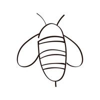cute bee spring line style vector