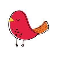 cute bird spring hand draw style vector