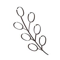 branch with seeds plant ecology line style icon vector