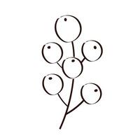 branch with seeds plant ecology line style icon vector