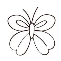 beautiful butterfly flying line style vector