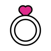 happy valentines day heart in proposal rings line style vector