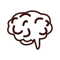 brain human organ line style vector