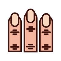 fingers human sense line and fill style icon vector