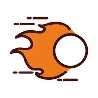 sport ping pong ball line and fill icon vector