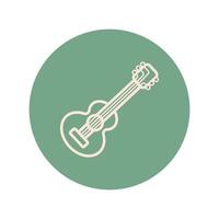 guitar instrument block style icon vector