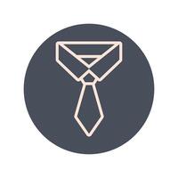 clothing necktie block and line icon vector