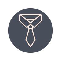 clothing necktie block and line icon vector