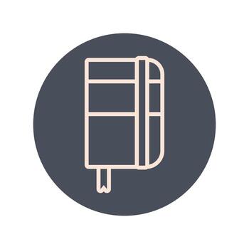 icono de línea y bloque de libro de texto vector