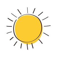 icono de estilo de dibujo de mano de sol de verano vector