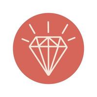 diamond stone block and line icon vector