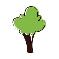 tree plant nature hand draw style icon vector