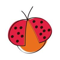 cute ladybug spring insect hand draw style vector