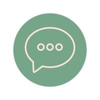 speech bubble block and line icon vector