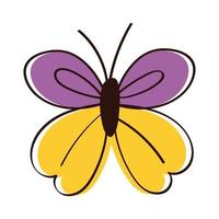 beautiful butterfly flying hand draw style vector