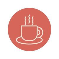 coffee cup drink block style icon vector