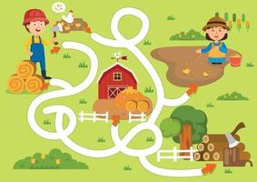 Educational maze game for children illustration vector