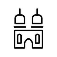 ramadam kareem temple line style icon vector