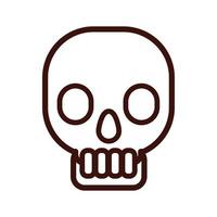 skull bone body human part line style vector