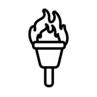 torch fire line icon vector