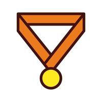 medal winner award line and fill icon vector