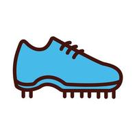 soccer sport shoe line and fill icon vector