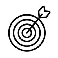 arrow and target line icon vector