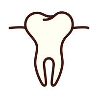 tooth body part flat style vector