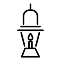 lamp with candle line style icon vector