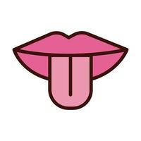 tongue human sense line and fill style icon