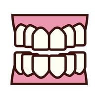 estilo plano de la parte del cuerpo de los dientes vector