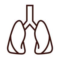 pulmones estilo de línea de órganos humanos vector