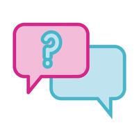 speech bubbles with question symbol line and fill style icon vector