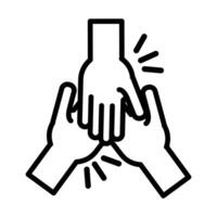 hands human teamwork line style icon vector