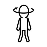 human with arrow around silhouette line style icon vector