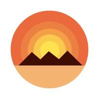 desert with pyramids scene flat style icon vector