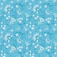 Folk flowers art pattern vector