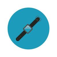 smart watch block and flat style icon vector