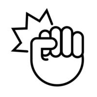 fist hand signal line style vector