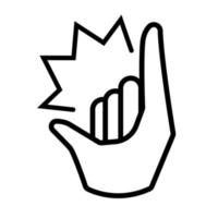 hand snapping fingers signal line style vector