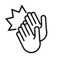 bumping hands signal line style vector