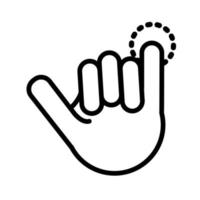 rock and roll hand signal line style vector