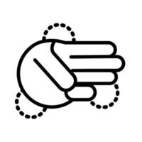 three hand signal line style vector