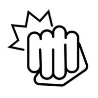 fist hand signal line style vector