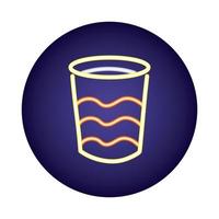 icono de estilo de luz de neón de vaso de agua vector