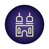 ramadam kareem temple neon light style icon vector