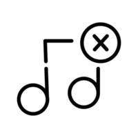 icono de estilo de línea de nota musical vector