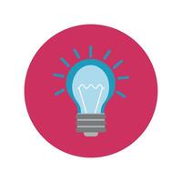 bulb light block and flat style icon vector