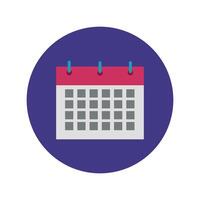 calendario recordatorio bloque de fecha y estilo plano vector