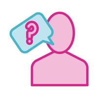user avatar with interrogation symbol line and fill style vector
